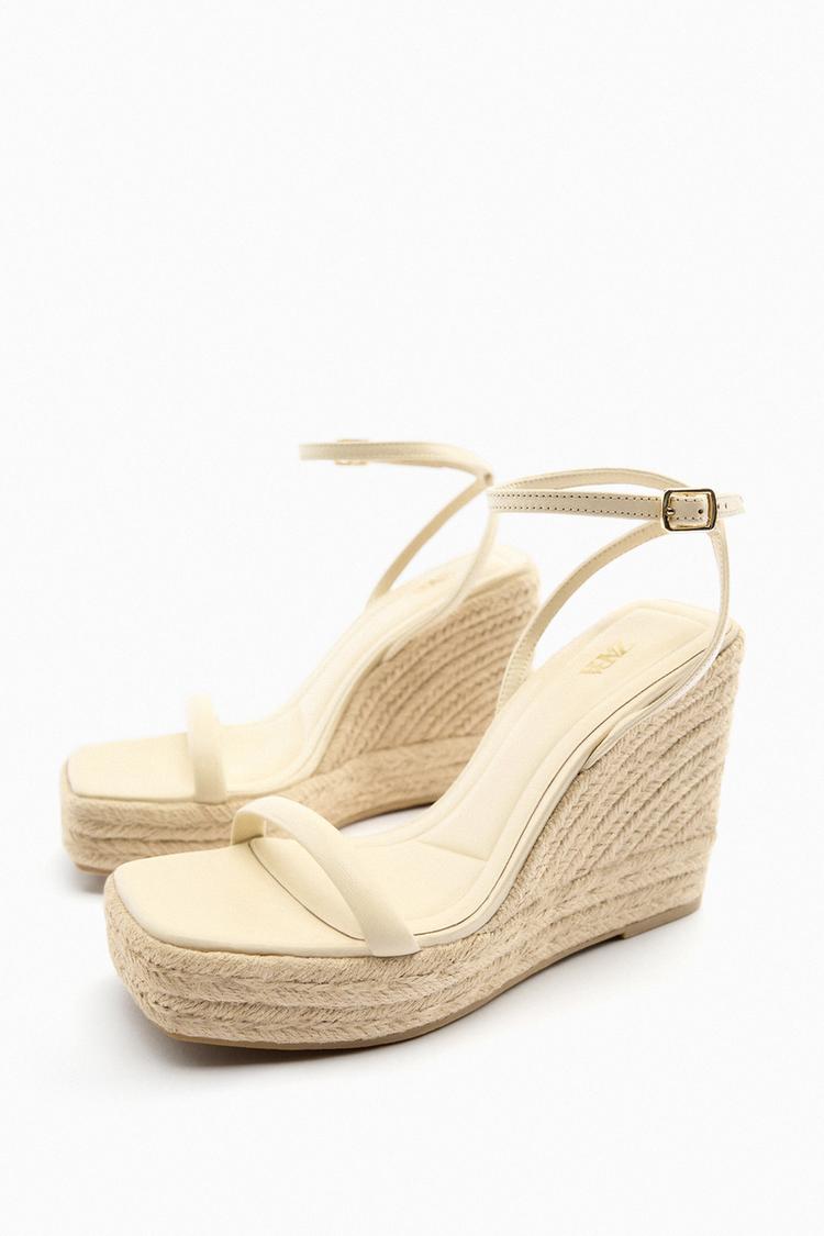 Zara white wedges retailer